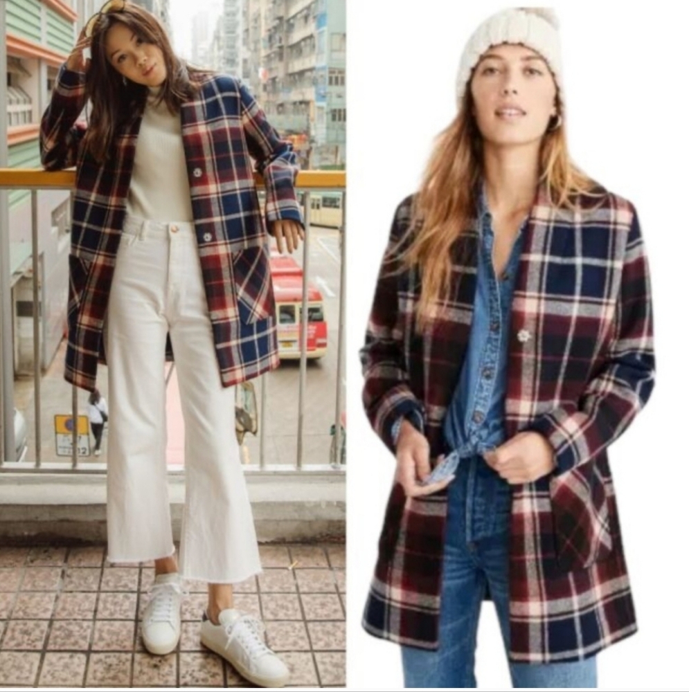Abercrombie & Fitch Women's Collarless wool-blend Coat